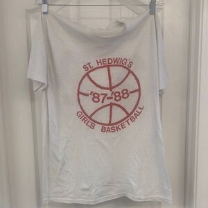 'St. Hedwig's '87-'88 Girls Basketball Graphic Tee - White & Red